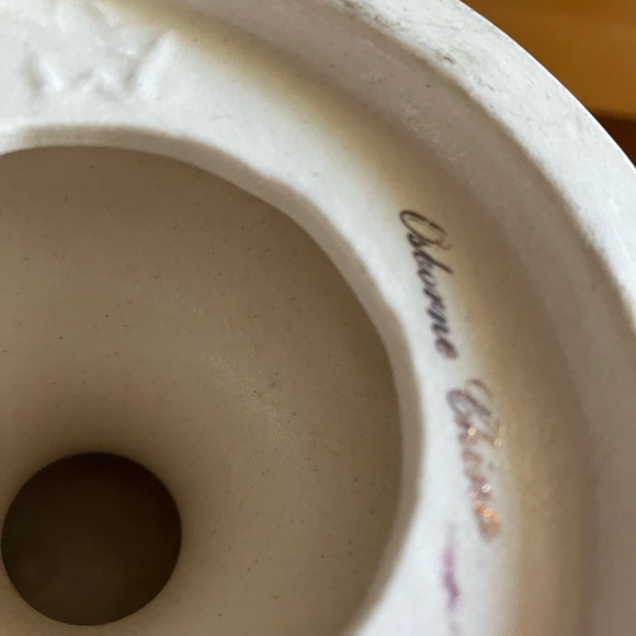 VINTAGE GOLD PEDESTAL DISH OSBORNE CHINA CROWN MARK RIPPLED RIM COURTING COUPLE - Picture 5 of 7